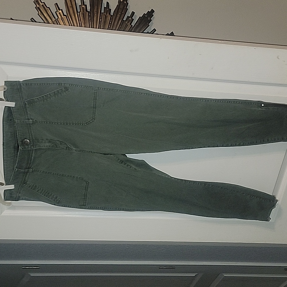 Lane Bryant Olive Green Ankle Jeans